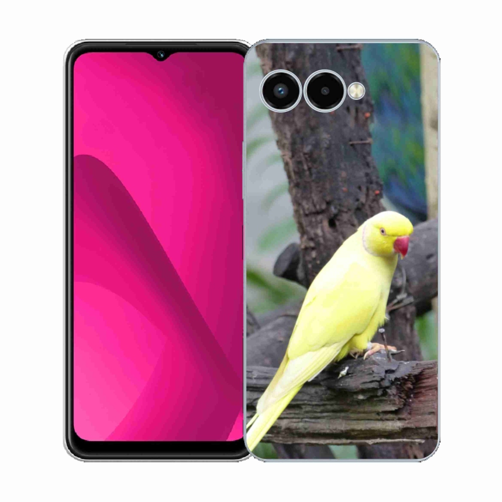 Gélový kryt mmCase na T phone 3 - papagáj alexander žltý