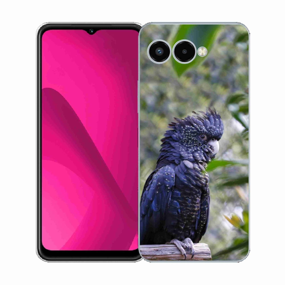 Gélový kryt mmCase na T phone 3 - papagáj kakadu čierny