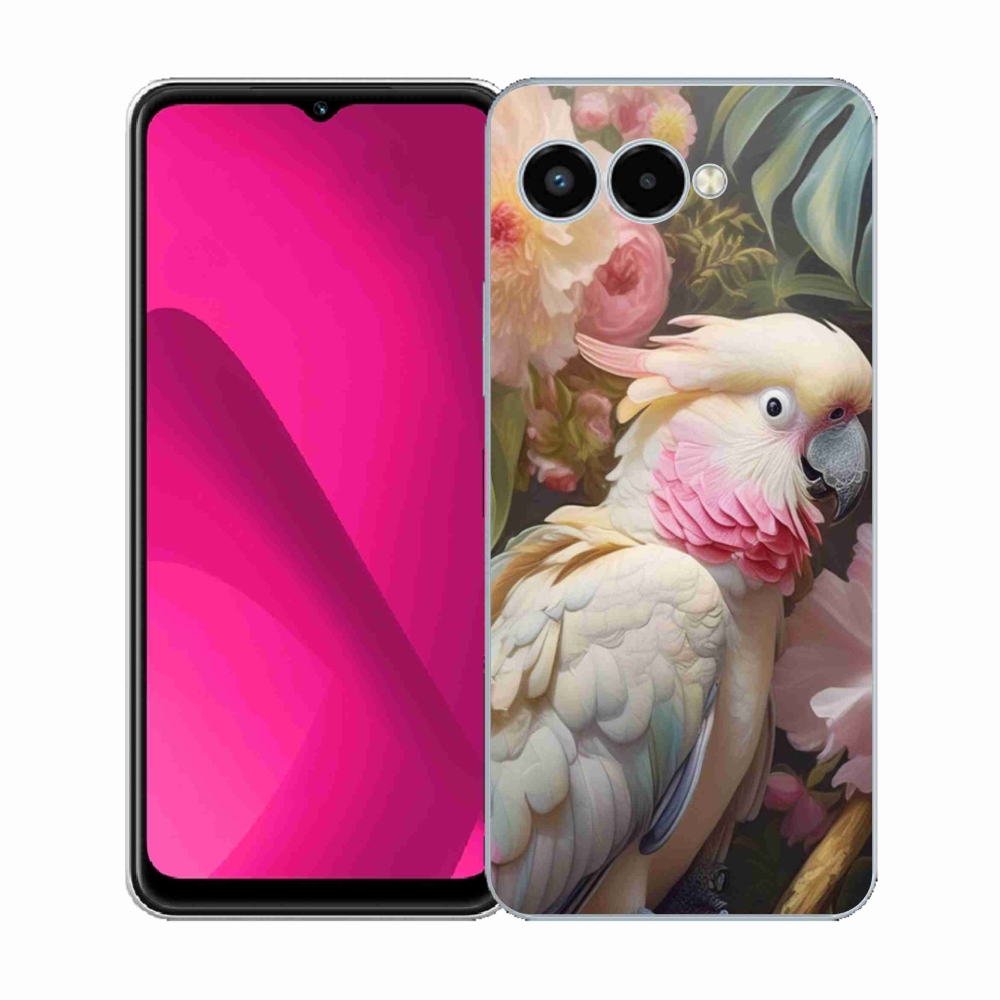 Gélový kryt mmCase na T phone 3 - papagáj kakadu ružový 2