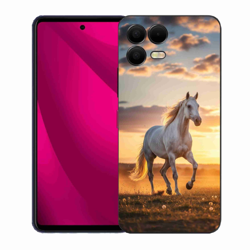 Gélový kryt mmCase na T phone 3 Pro - bežiaci biely kôň 2