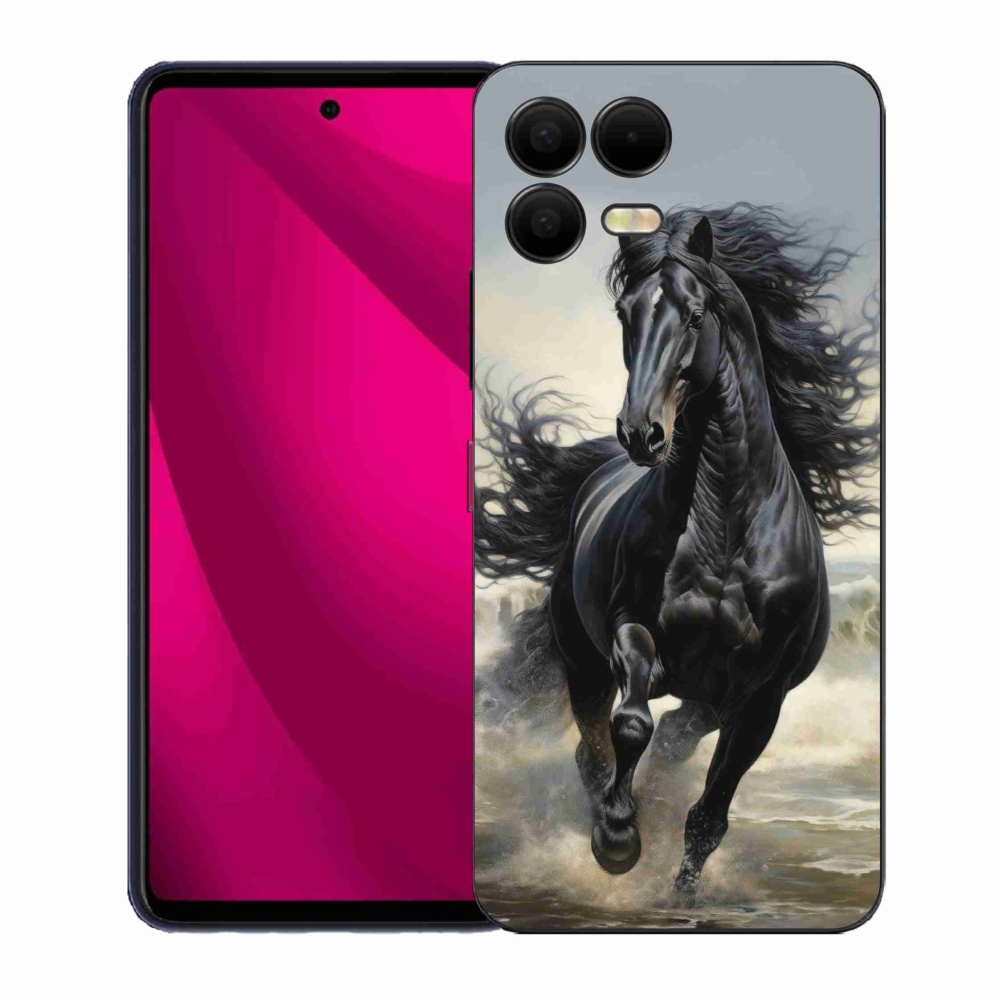 Gélový kryt mmCase na T phone 3 Pro - bežiaci čierny kôň