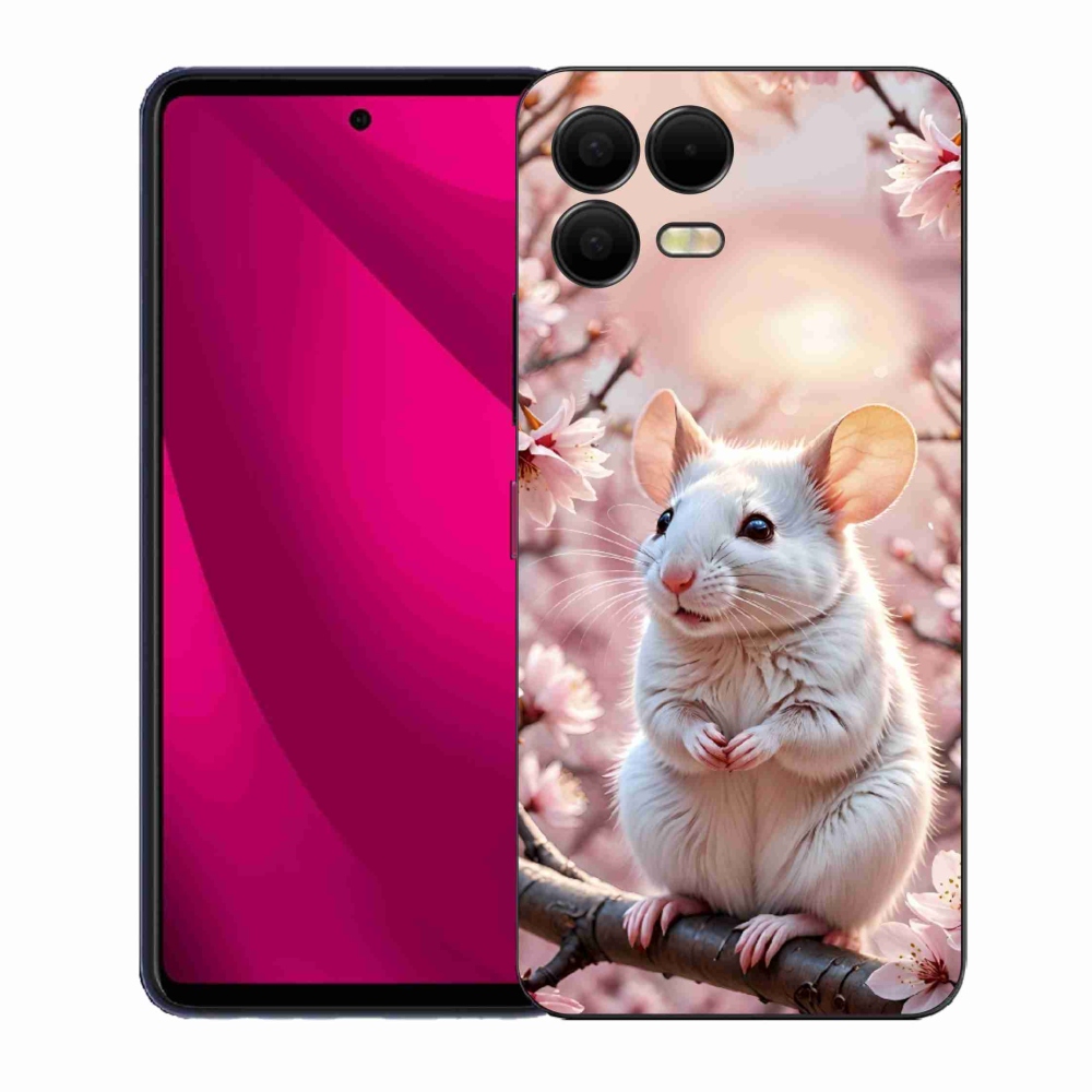 Gélový kryt mmCase na T phone 3 Pro - biela myš na vetve