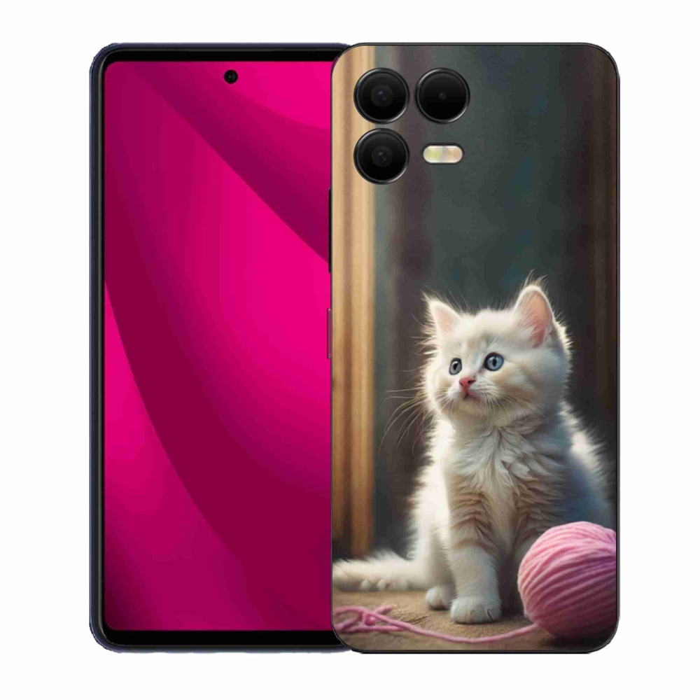 Gélový kryt mmCase na T phone 3 Pro - biele mačiatko 2