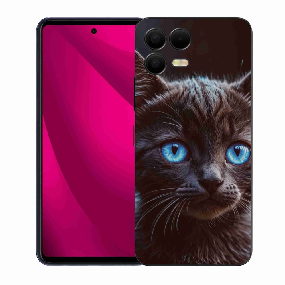 Gélový kryt mmCase na T phone 3 Pro - čierne mačiatko 2