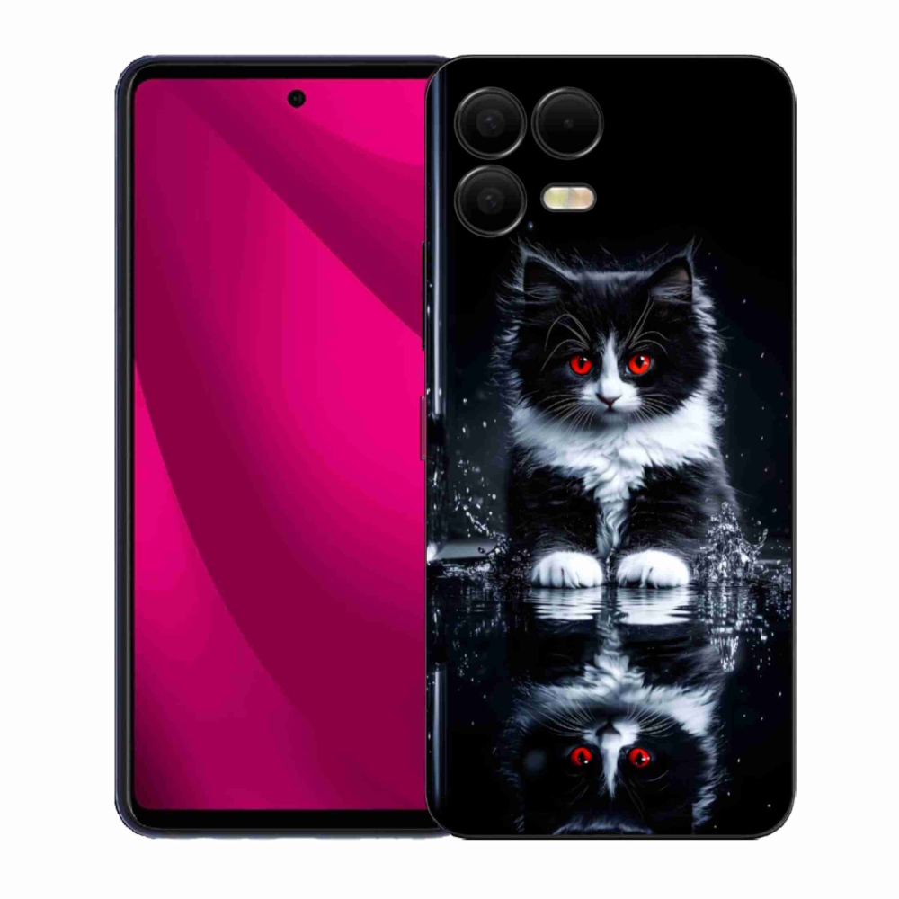 Gélový kryt mmCase na T phone 3 Pro - čiernobiele mačiatko