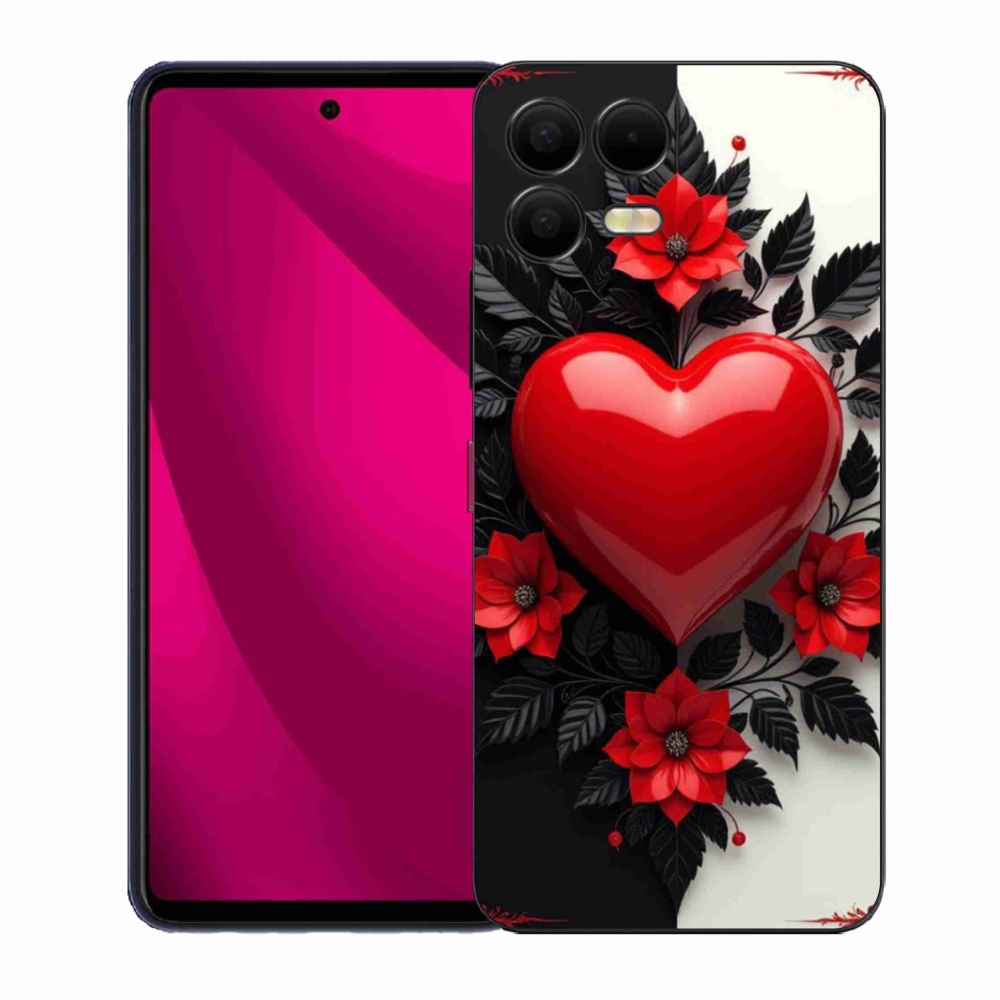 Gélový kryt mmCase na T phone 3 Pro - červené srdce