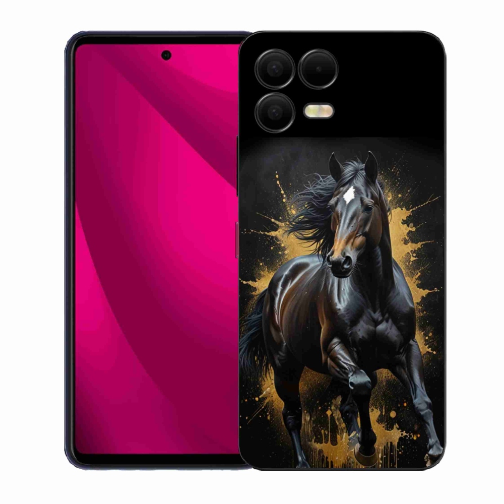 Gélový kryt mmCase na T phone 3 Pro - elegantný čierny žrebec