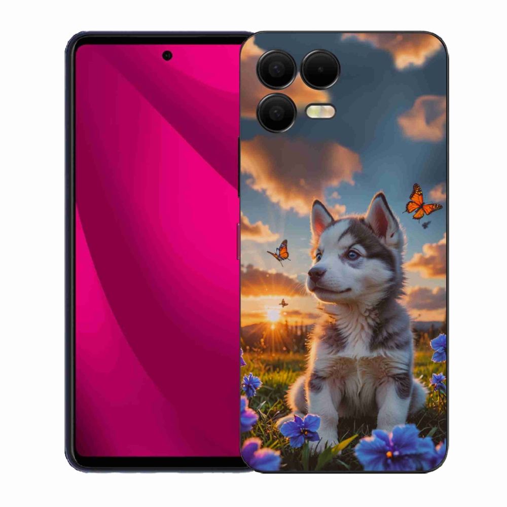 Gélový kryt mmCase na T phone 3 Pro - husky pri západe slnka