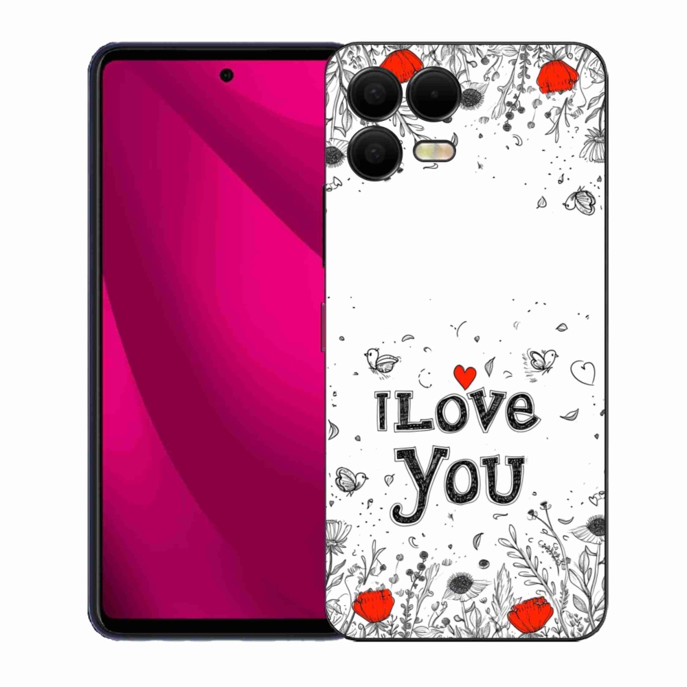 Gélový kryt mmCase na T phone 3 Pro - I love you biele pozadie