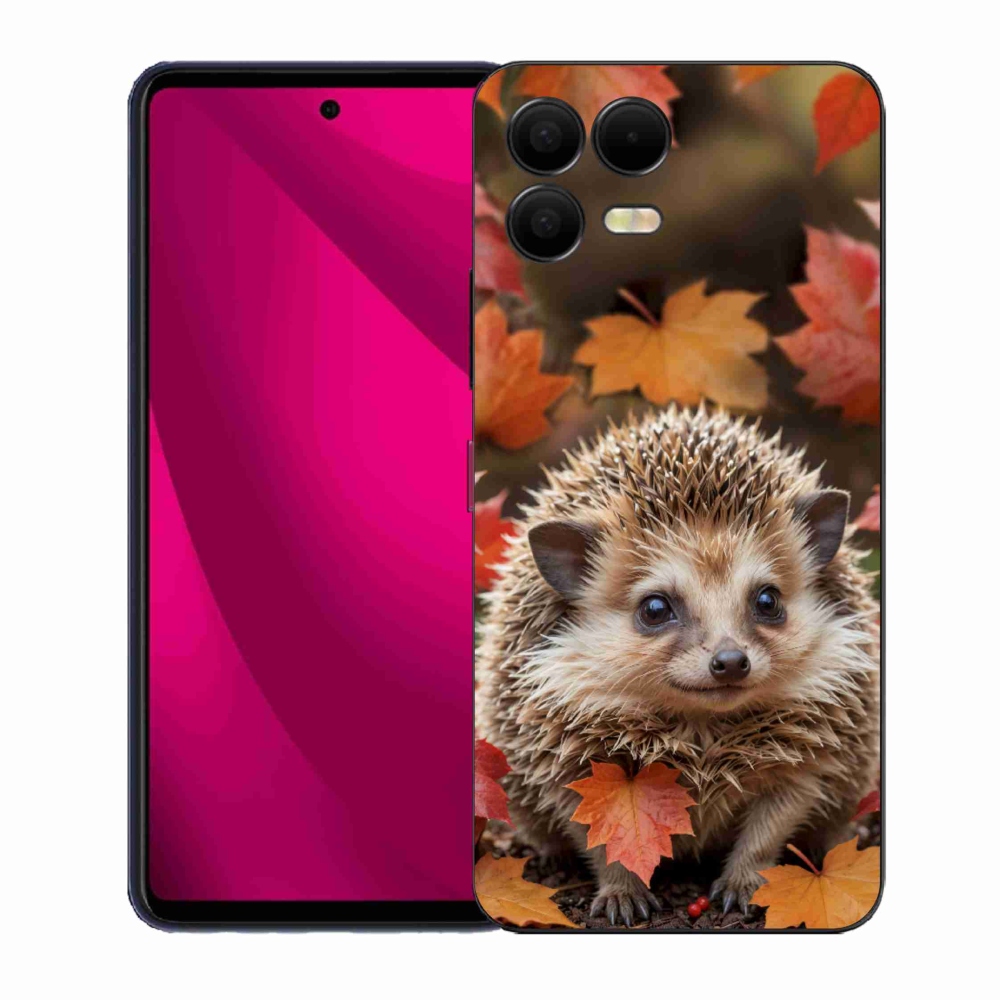 Gélový kryt mmCase na T phone 3 Pro - ježko v lístí