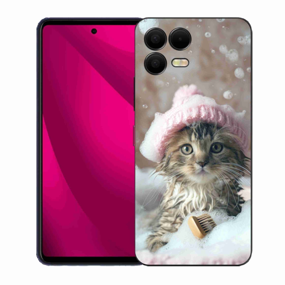 Gélový kryt mmCase na T phone 3 Pro - mačiatko a kúpeľ