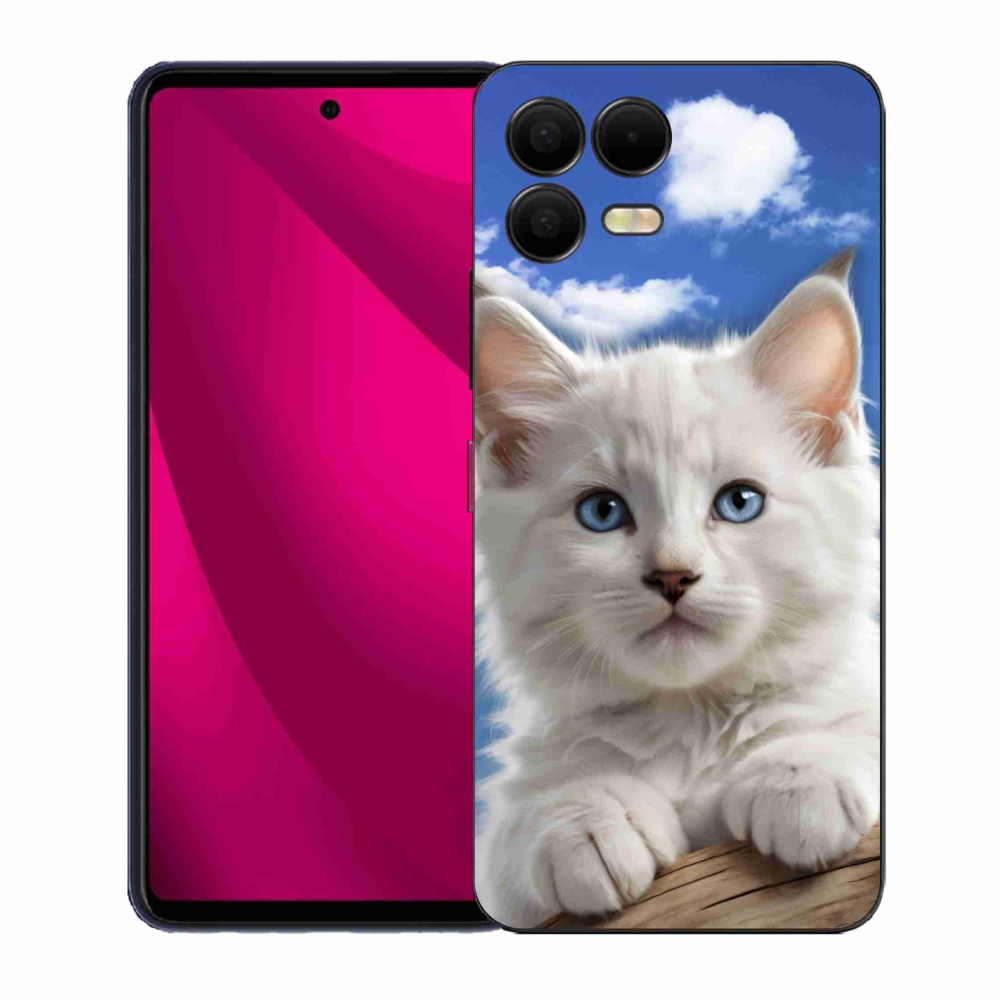 Gélový kryt mmCase na T phone 3 Pro - mačiatko a oblaky