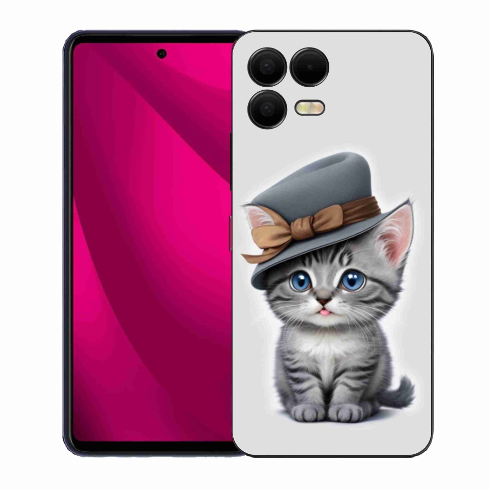 Gélový kryt mmCase na T phone 3 Pro - mačiatko s klobúkom