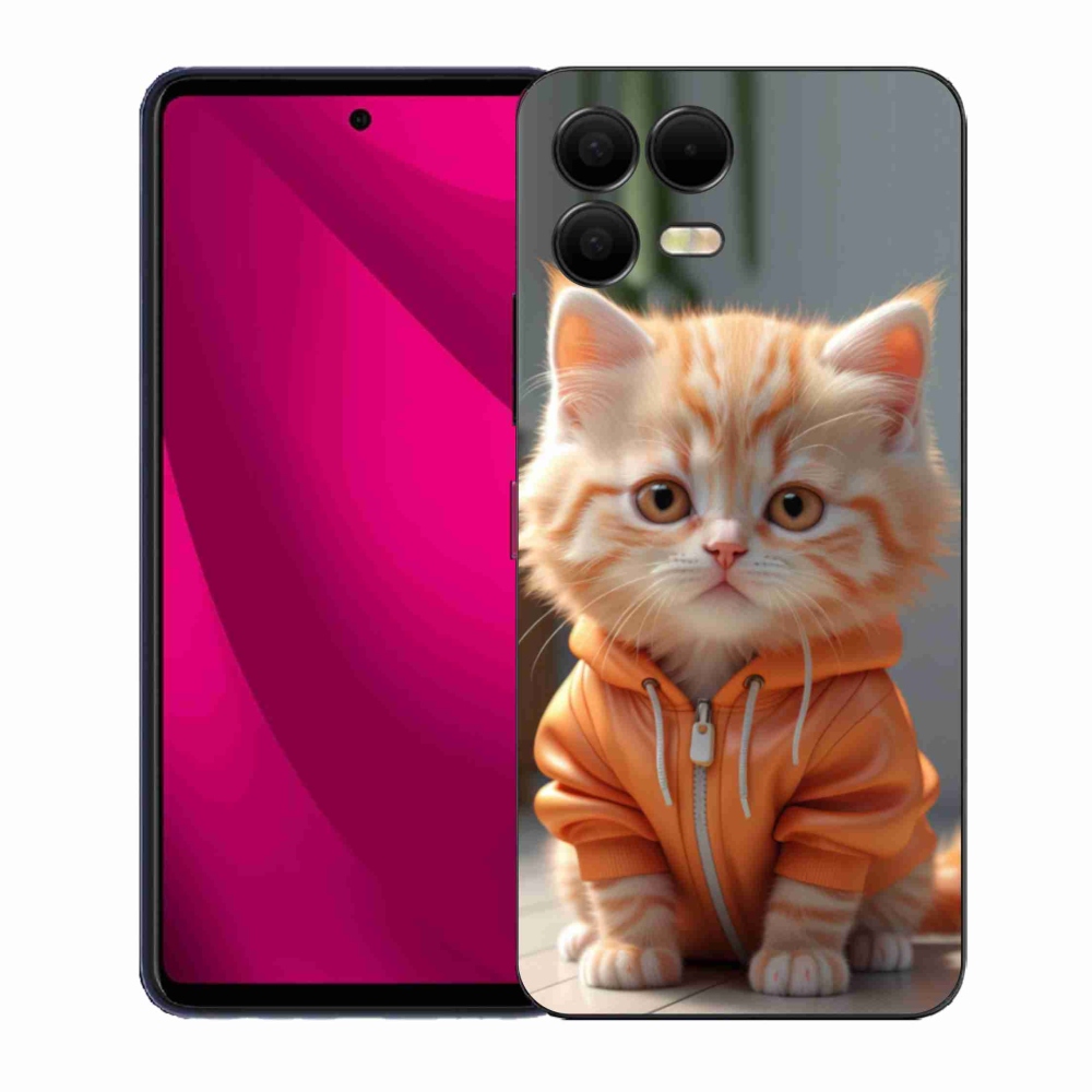 Gélový kryt mmCase na T phone 3 Pro - mačiatko v mikine