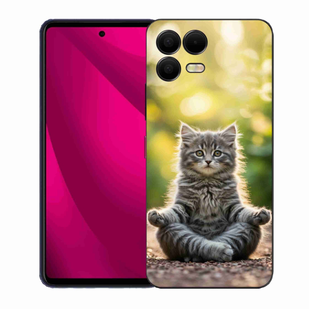 Gélový kryt mmCase na T phone 3 Pro - meditujúce mačiatko