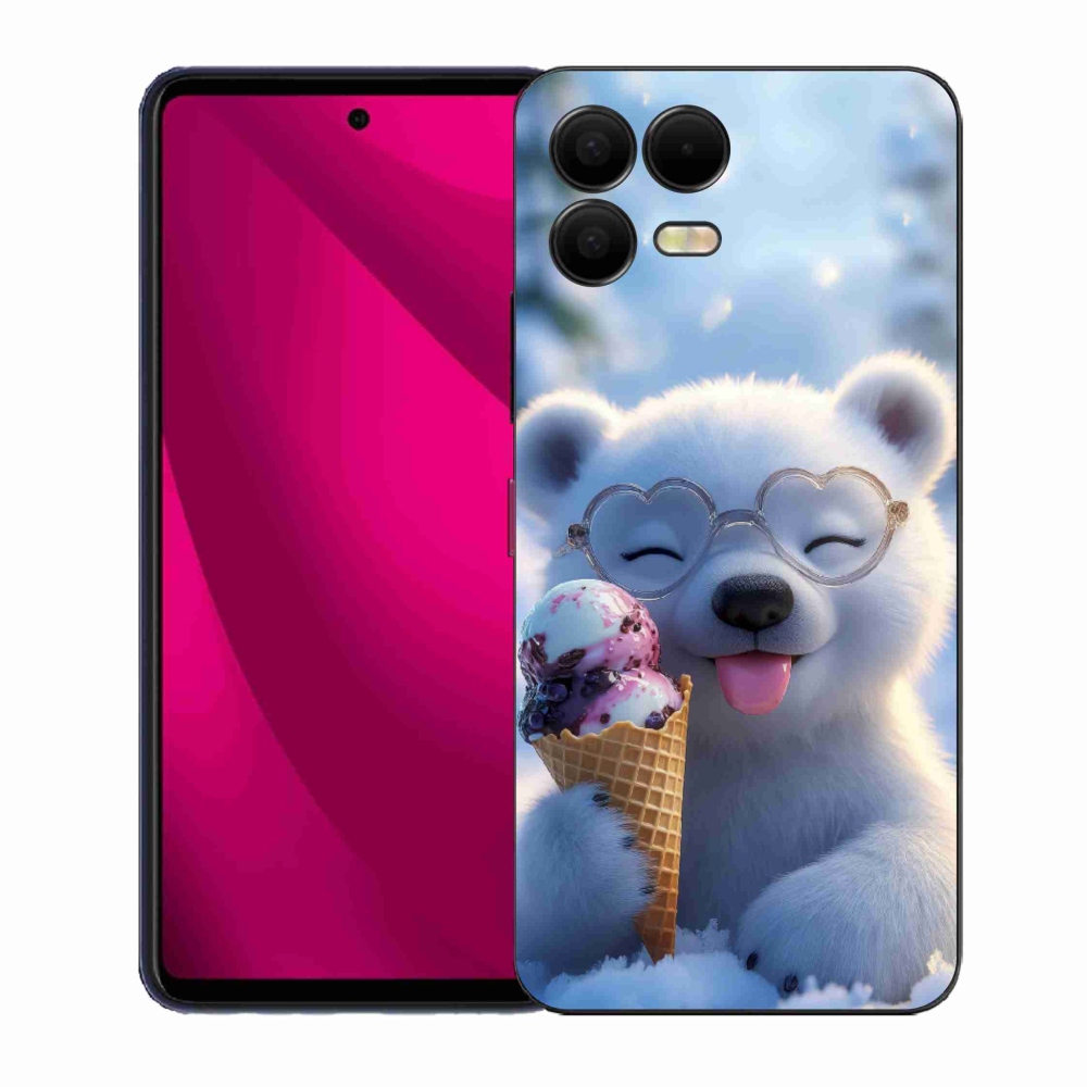 Gélový kryt mmCase na T phone 3 Pro - medvedík so zmrzlinou