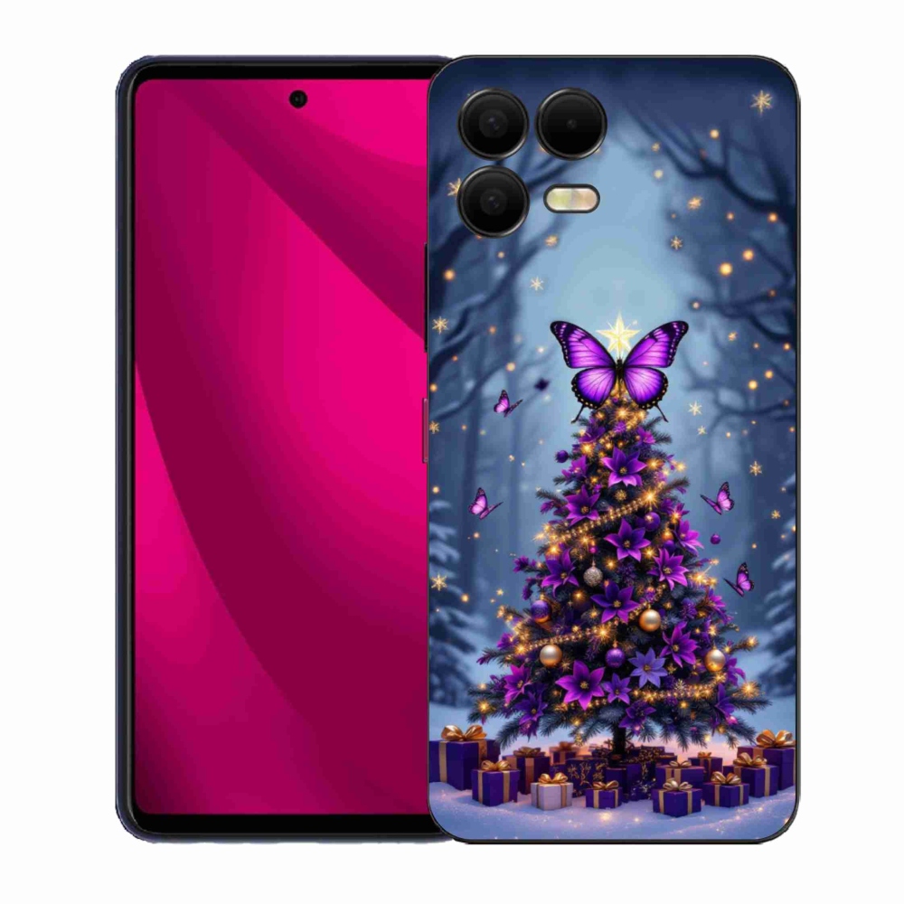 Gélový kryt mmCase na T phone 3 Pro - motýlí vianočný stromček