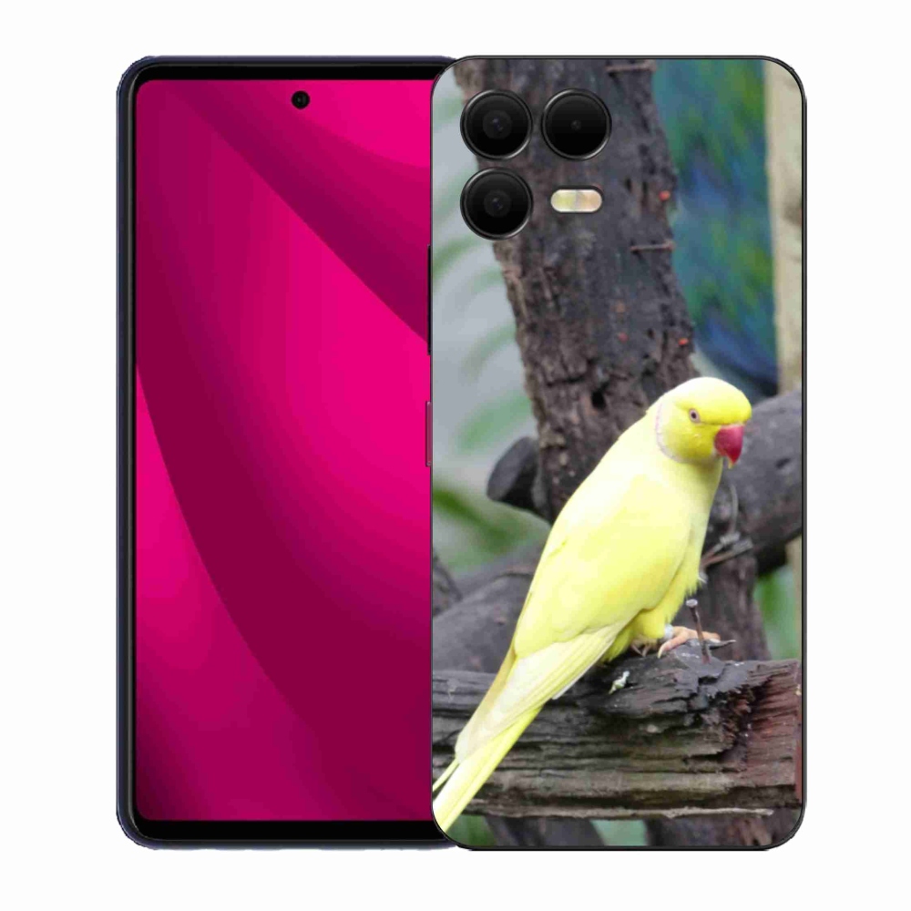 Gélový kryt mmCase na T phone 3 Pro - papagáj alexander žltý