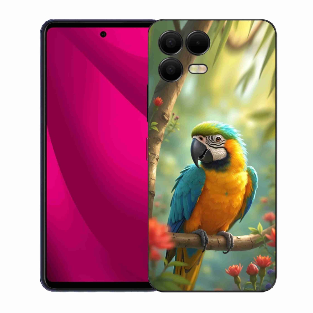 Gélový kryt mmCase na T phone 3 Pro - papagáj ara modrožltá