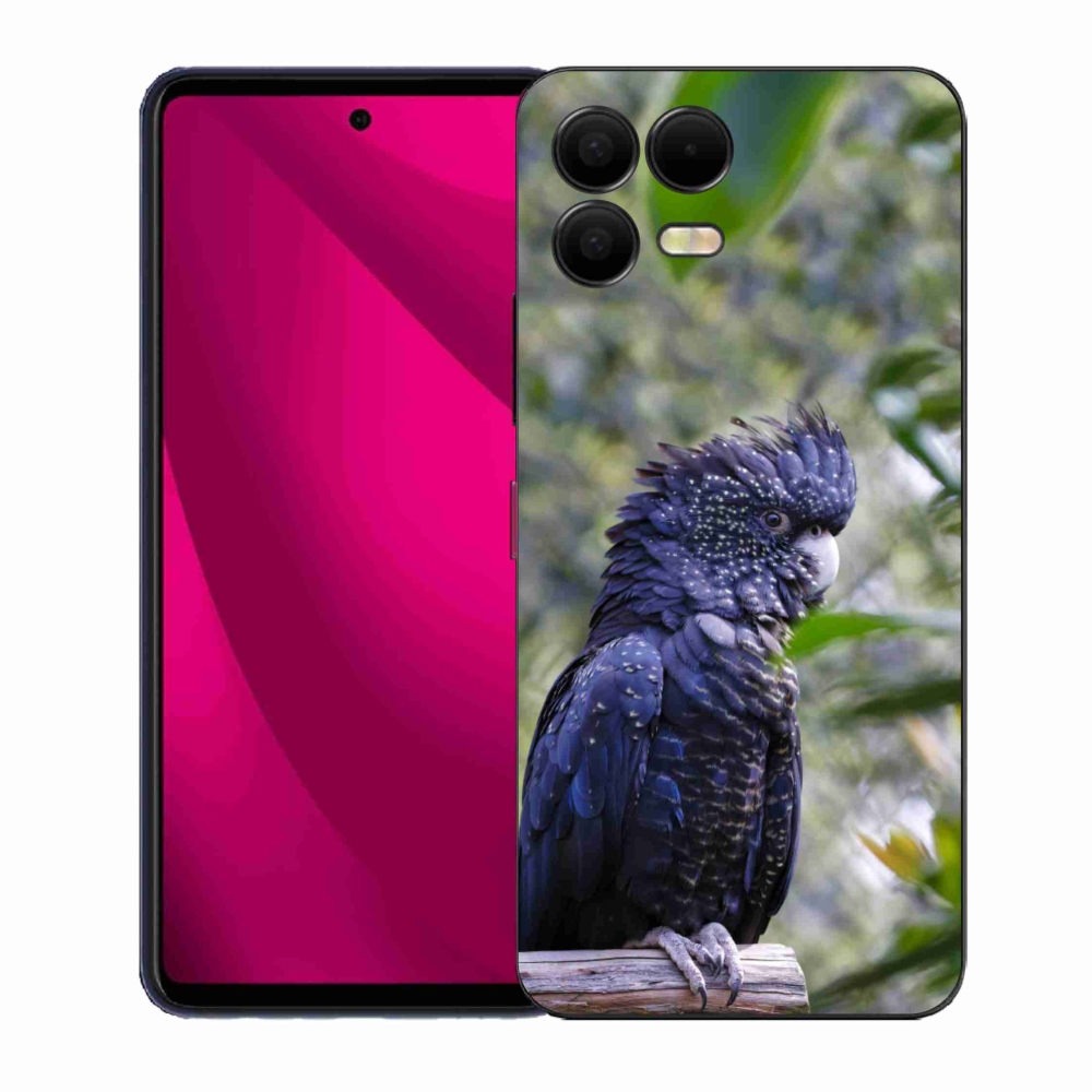 Gélový kryt mmCase na T phone 3 Pro - papagáj kakadu čierny