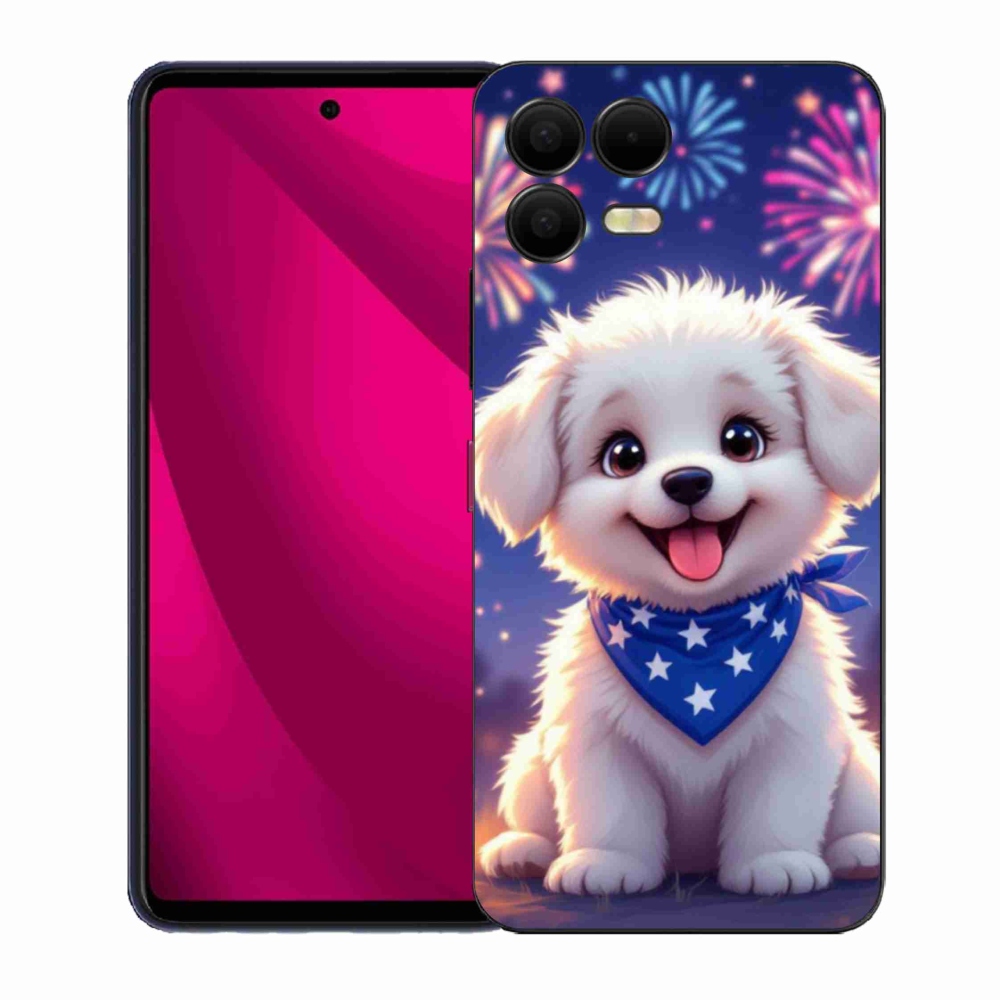 Gélový kryt mmCase na T phone 3 Pro - slávnostné šteňa