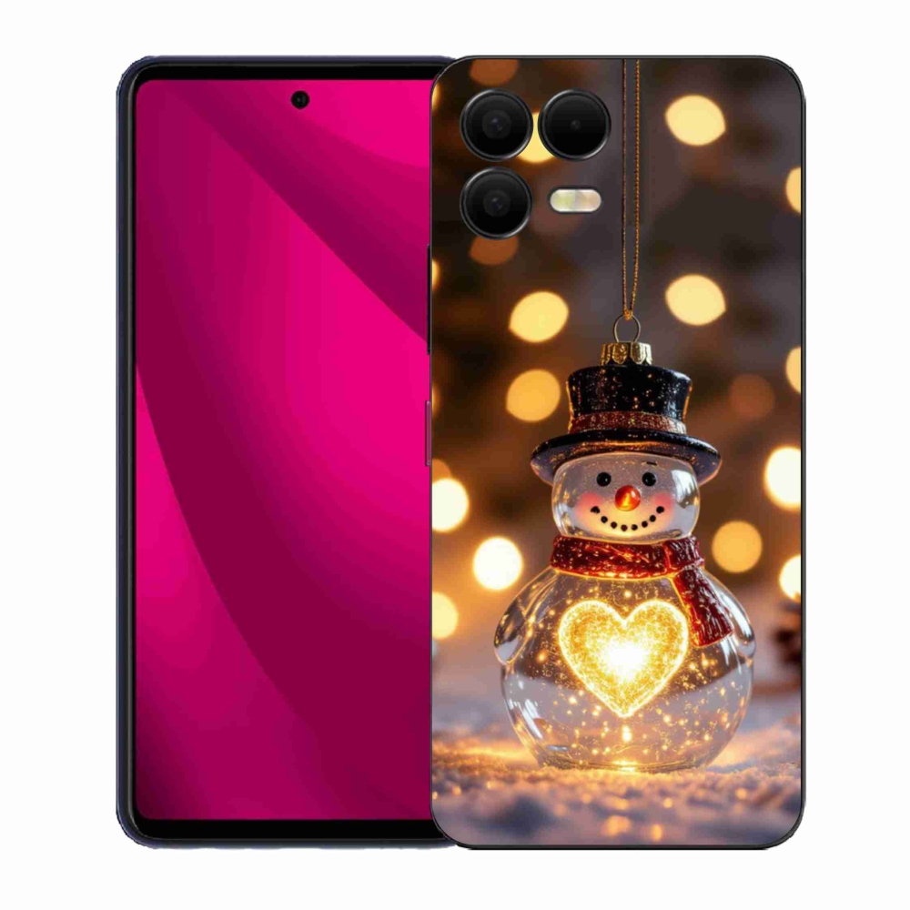 Gélový kryt mmCase na T phone 3 Pro - svietiaci vianočný snehuliak