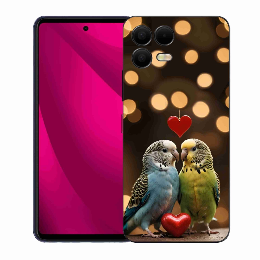 Gélový kryt mmCase na T phone 3 Pro - zamilovaní papagáje