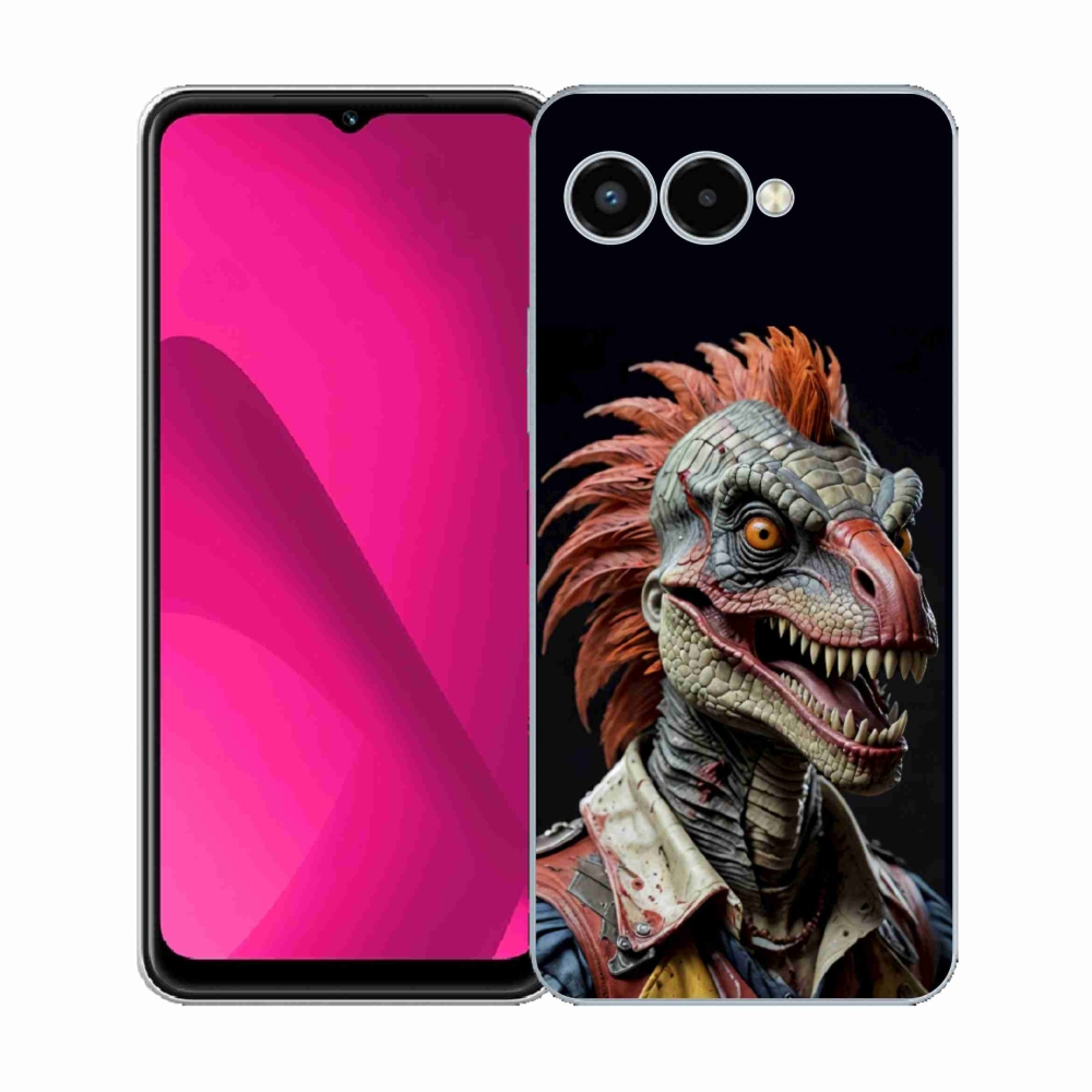 Gélový kryt mmCase na T phone 3 - punk dinosaurus