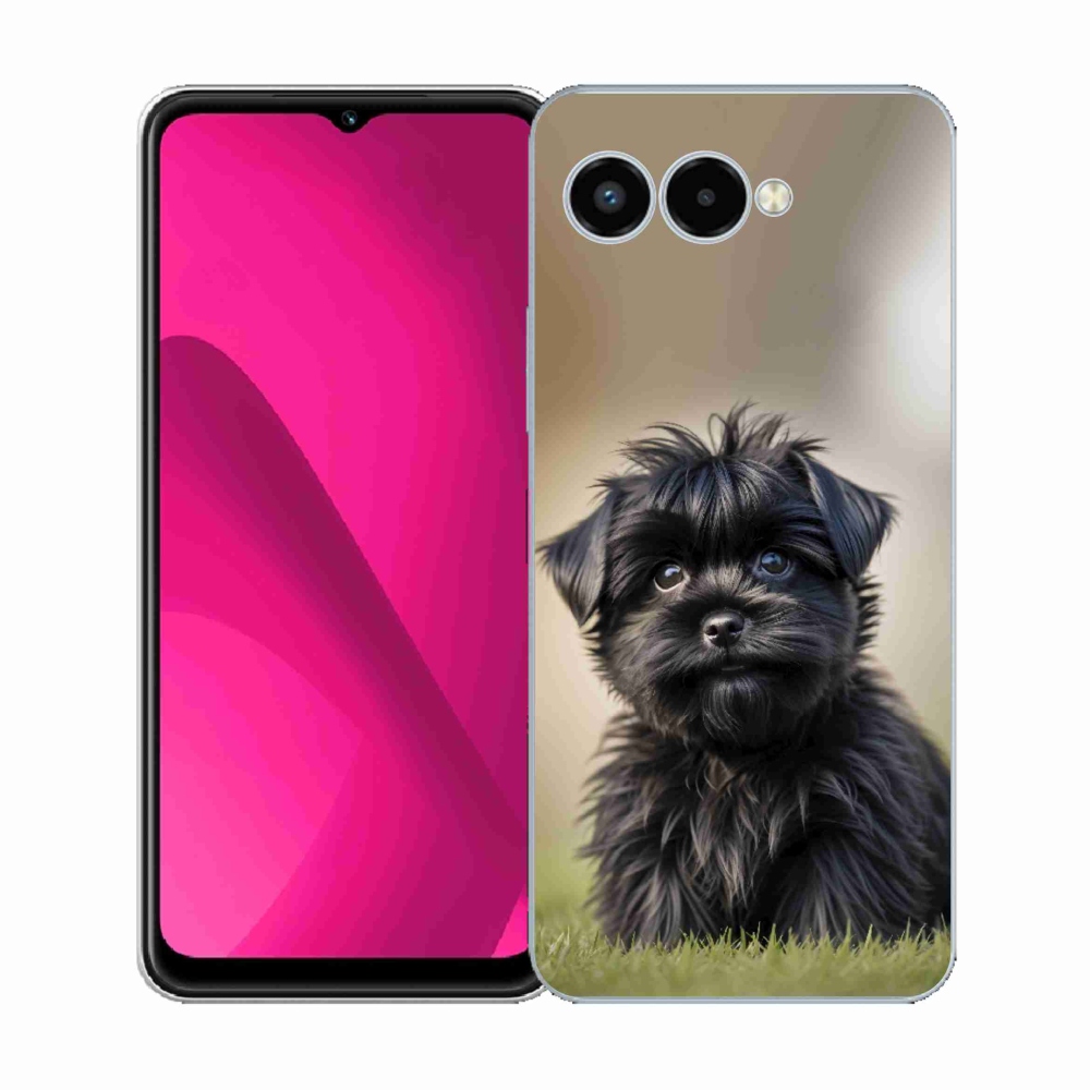 Gélový kryt mmCase na T phone 3 - roztomilý čierny psík