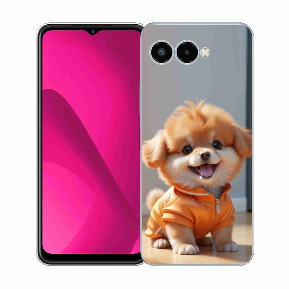 Gélový kryt mmCase na T phone 3 - roztomilý pomeranian v mikine