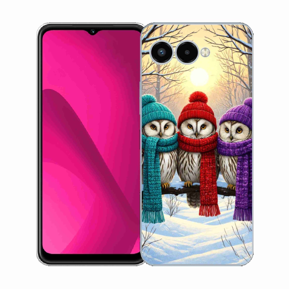 Gélový kryt mmCase na T phone 3 - soví priatelia