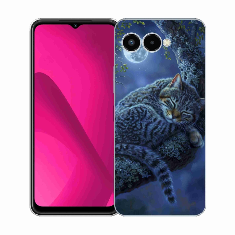 Gélový kryt mmCase na T phone 3 - spiaca mačka