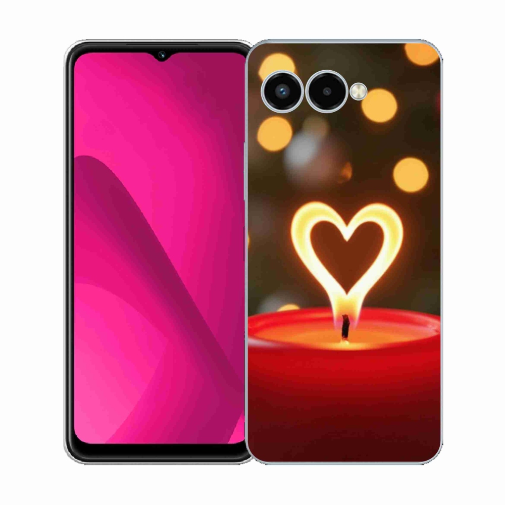 Gélový kryt mmCase na T phone 3 - srdce z plameňa