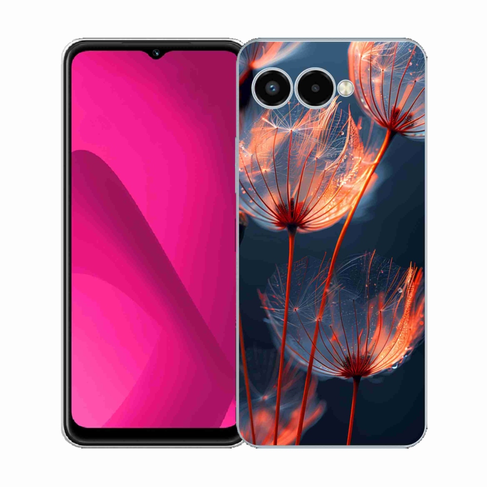 Gélový kryt mmCase na T phone 3 - svetielkujúce páperie