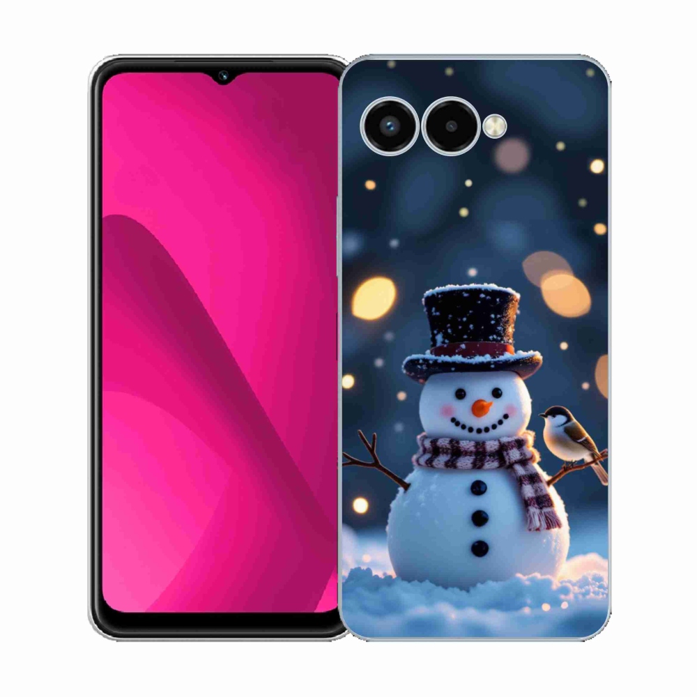Gélový kryt mmCase na T phone 3 - vianočný snehuliak