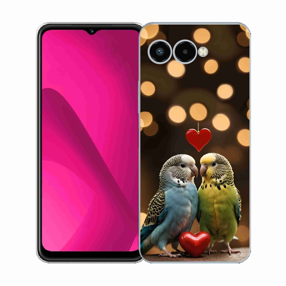 Gélový kryt mmCase na T phone 3 - zamilovaní papagáje