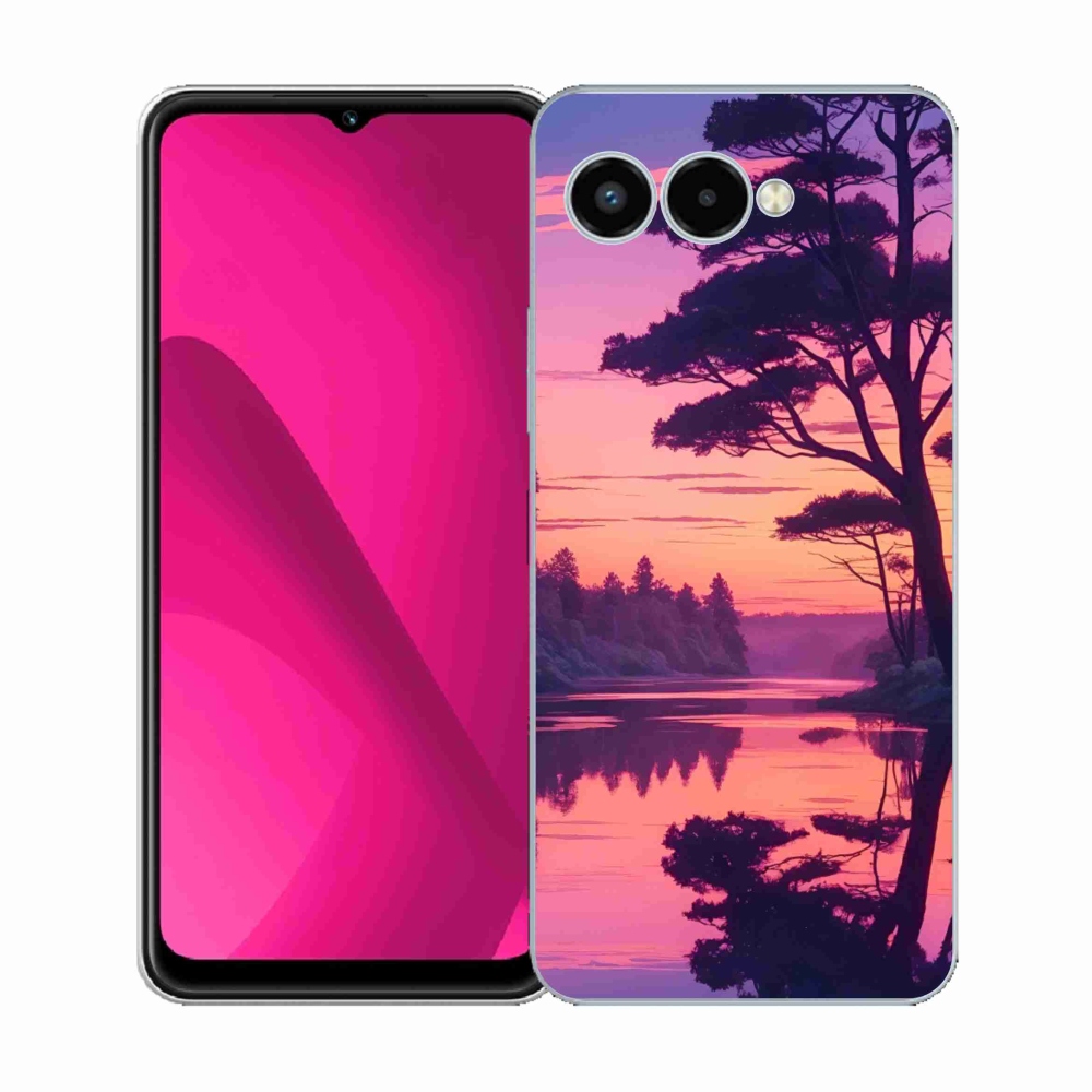Gélový kryt mmCase na T phone 3 - západ slnka nad jazerom