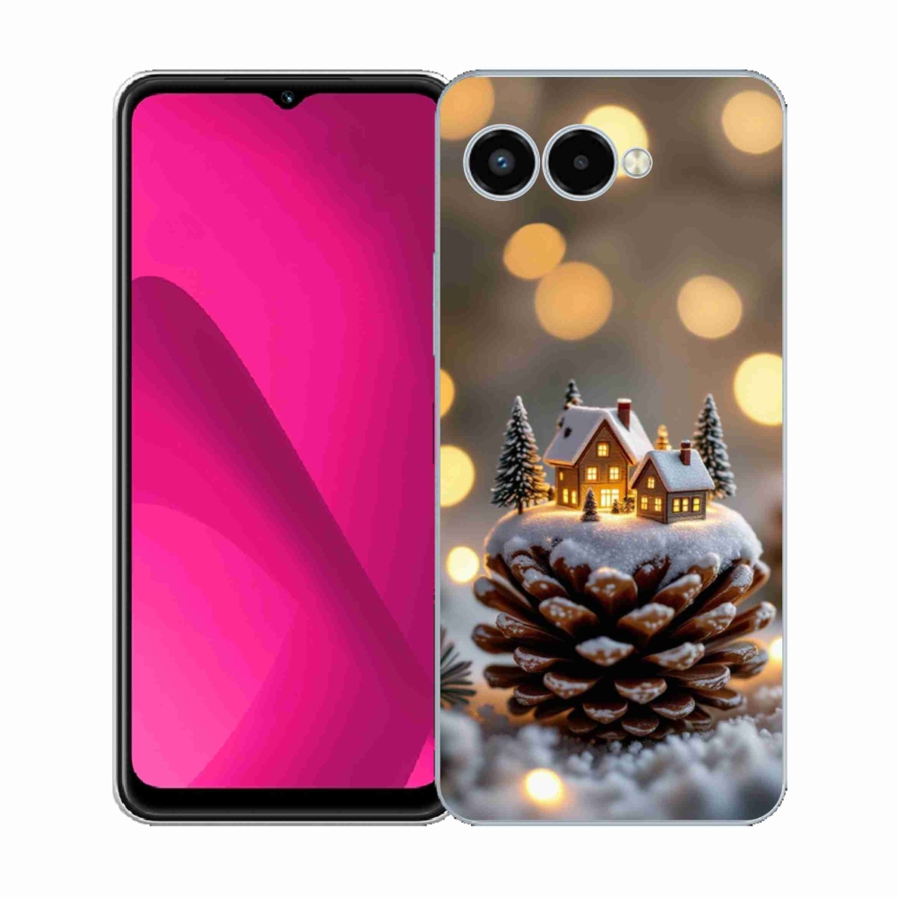 Gélový kryt mmCase na T phone 3 - zimná dedinka