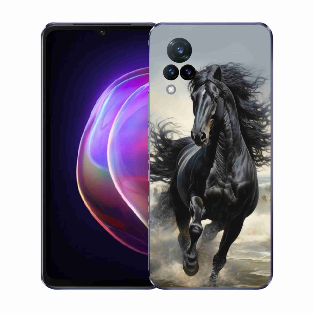 Gélový kryt mmCase na Vivo V21 4G/5G - bežiaci čierny kôň