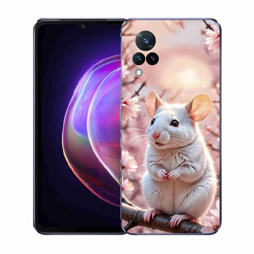 Gélový kryt mmCase na Vivo V21 4G/5G - biela myš na vetve