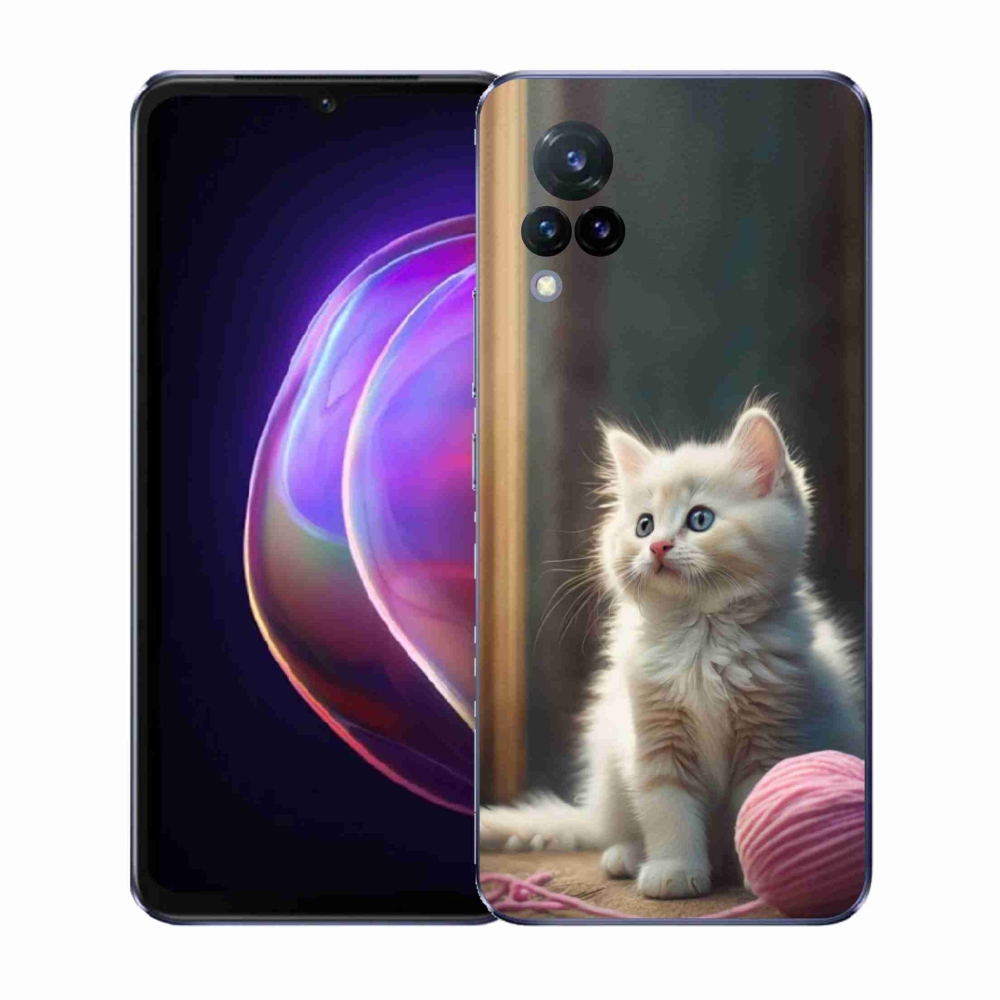 Gélový kryt mmCase na Vivo V21 4G/5G - biele mačiatko 2