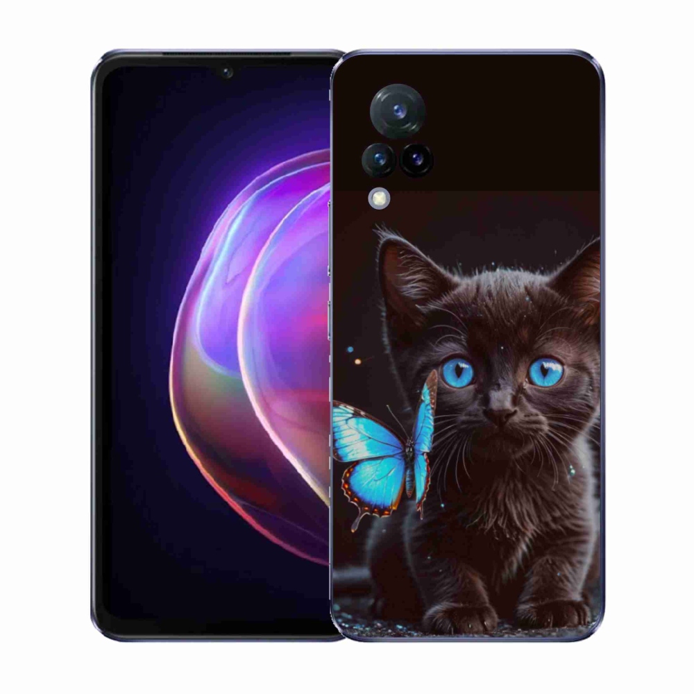 Gélový kryt mmCase na Vivo V21 4G/5G - čierne mačiatko 3