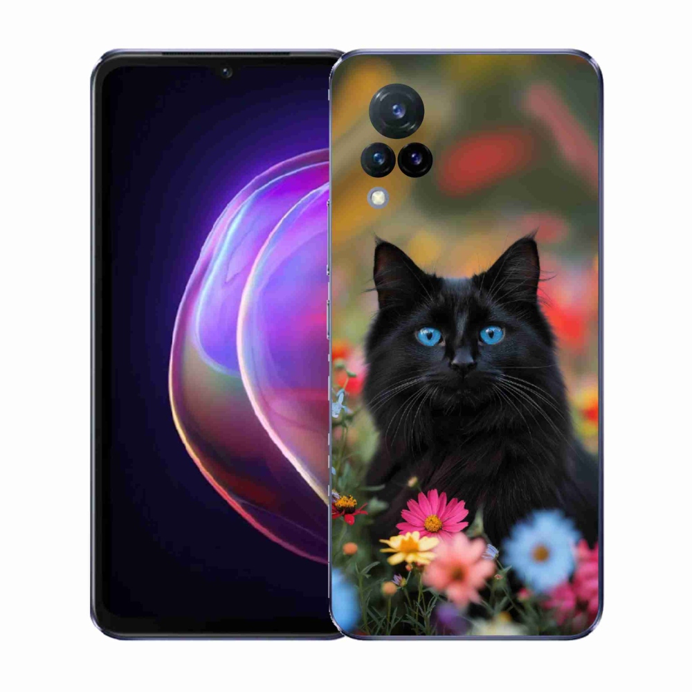 Gélový kryt mmCase na Vivo V21 4G/5G - čierne mačiatko 4