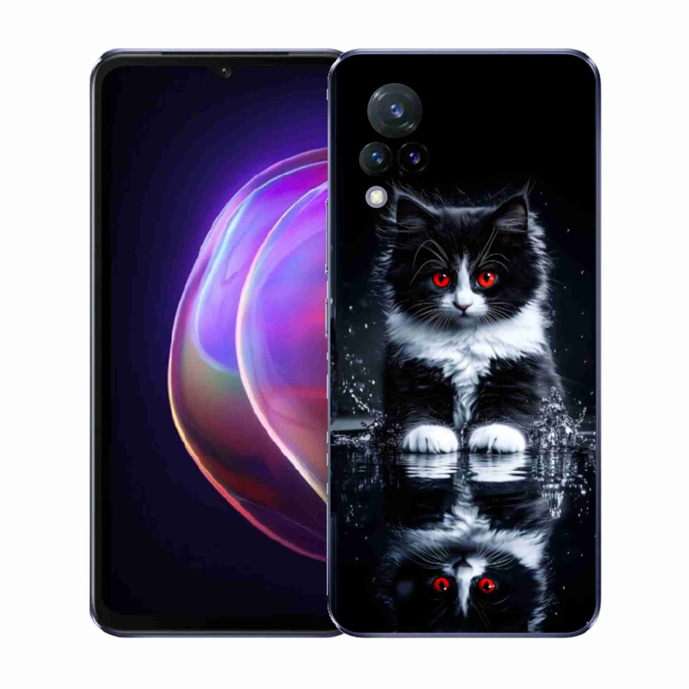 Gélový kryt mmCase na Vivo V21 4G/5G - čiernobiele mačiatko