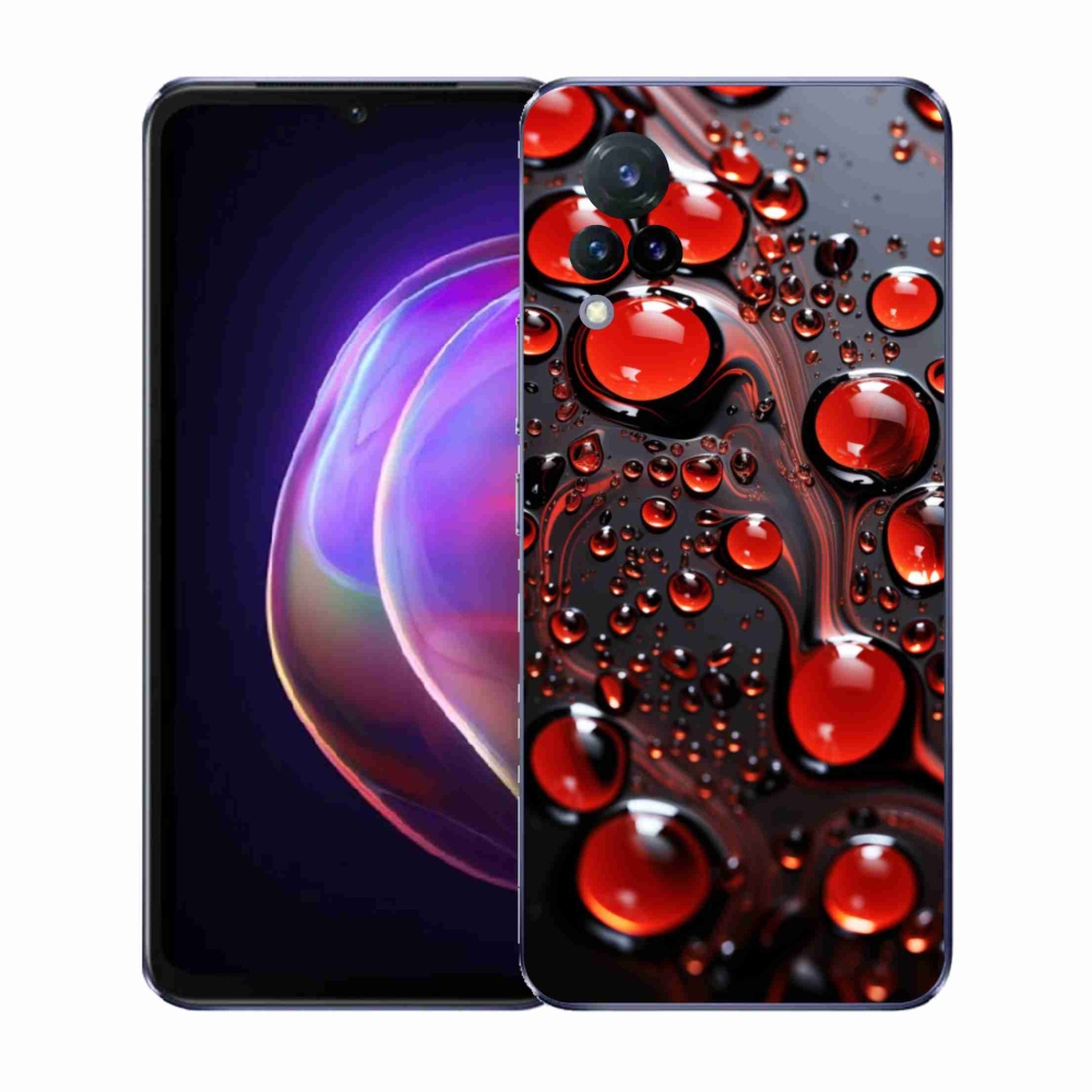 Gélový kryt mmCase na Vivo V21 4G/5G - červené kvapky 2