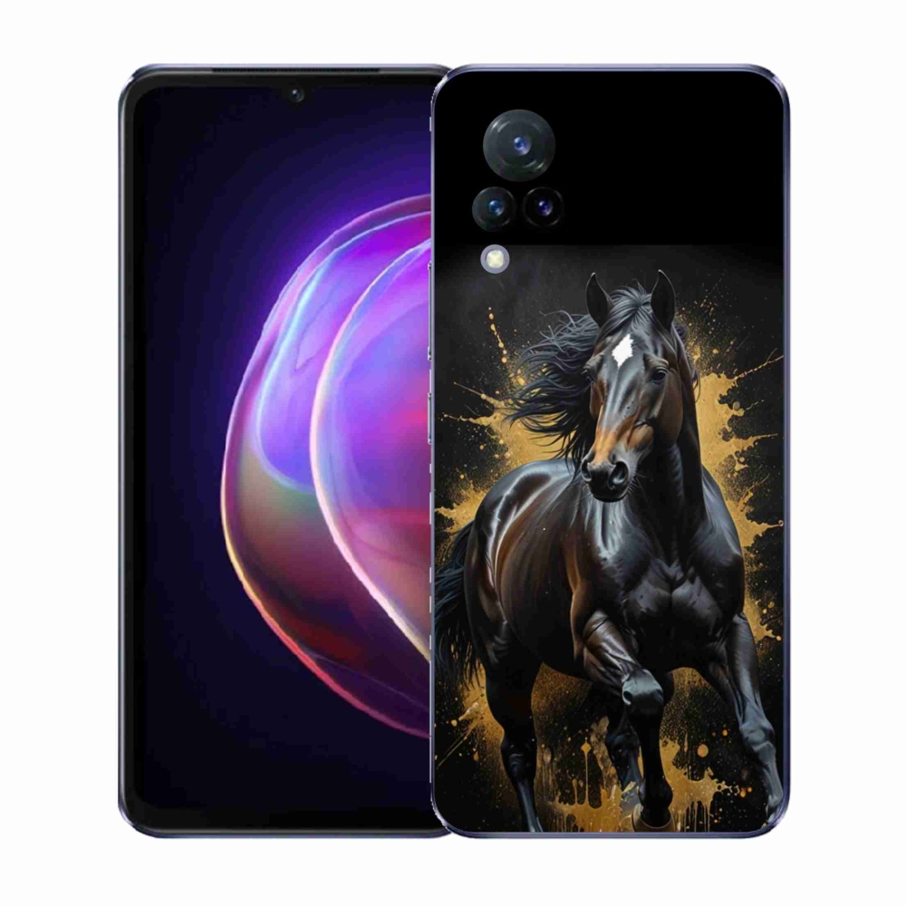 Gélový kryt mmCase na Vivo V21 4G/5G - elegantný čierny žrebec