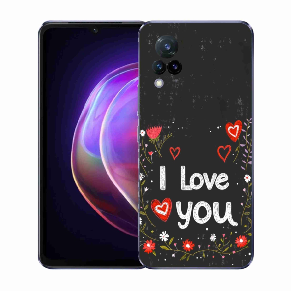 Gélový kryt mmCase na Vivo V21 4G/5G - I love you čierne pozadie
