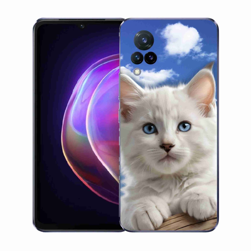 Gélový kryt mmCase na Vivo V21 4G/5G - mačiatko a oblaky
