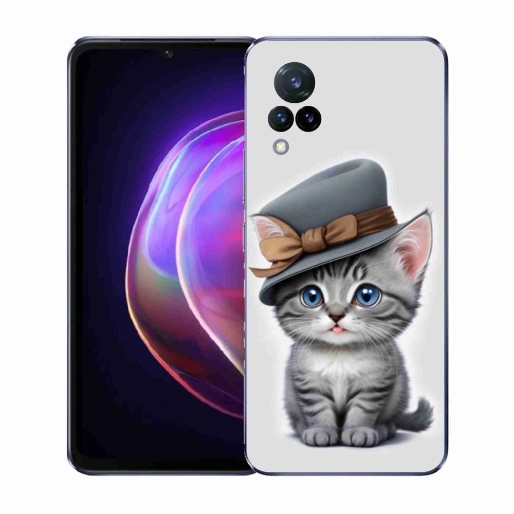 Gélový kryt mmCase na Vivo V21 4G/5G - mačiatko s klobúkom