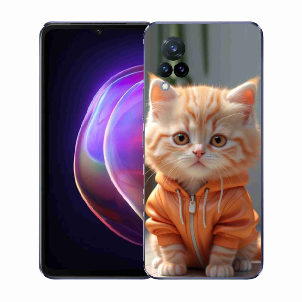 Gélový kryt mmCase na Vivo V21 4G/5G - mačiatko v mikine